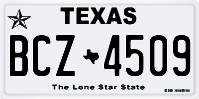 TX license plate BCZ4509