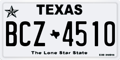 TX license plate BCZ4510