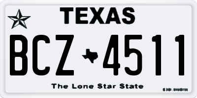 TX license plate BCZ4511