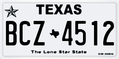 TX license plate BCZ4512