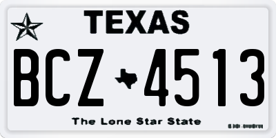 TX license plate BCZ4513