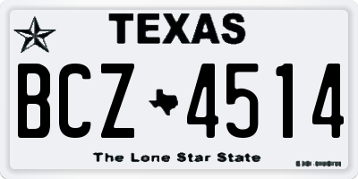 TX license plate BCZ4514