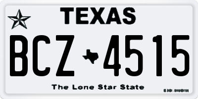 TX license plate BCZ4515