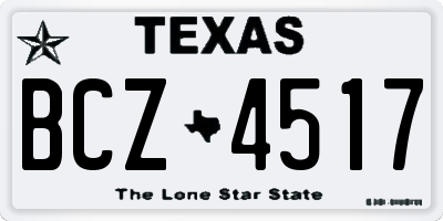 TX license plate BCZ4517