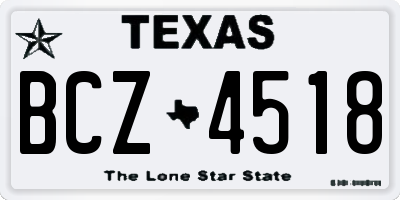 TX license plate BCZ4518