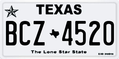 TX license plate BCZ4520