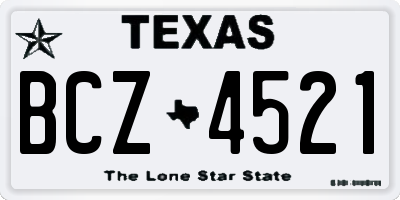 TX license plate BCZ4521