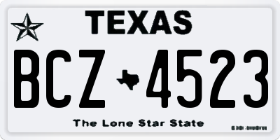 TX license plate BCZ4523