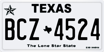 TX license plate BCZ4524