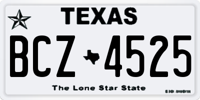 TX license plate BCZ4525