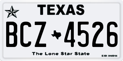 TX license plate BCZ4526