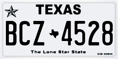 TX license plate BCZ4528