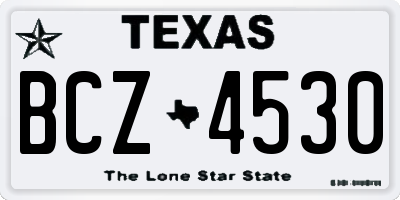 TX license plate BCZ4530