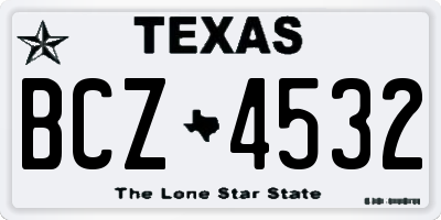 TX license plate BCZ4532