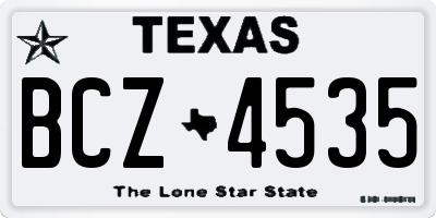 TX license plate BCZ4535