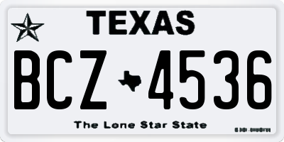 TX license plate BCZ4536