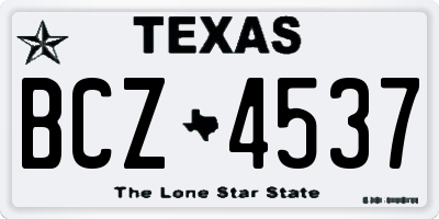 TX license plate BCZ4537