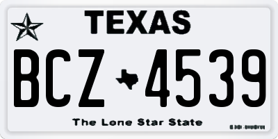 TX license plate BCZ4539