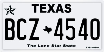 TX license plate BCZ4540