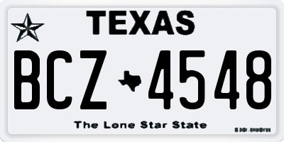 TX license plate BCZ4548