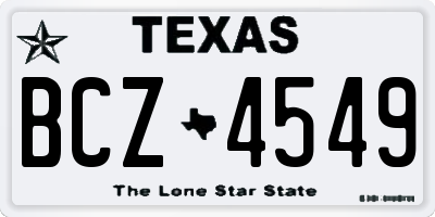 TX license plate BCZ4549