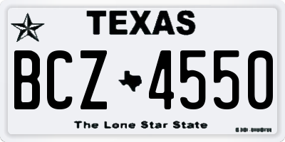 TX license plate BCZ4550