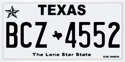 TX license plate BCZ4552