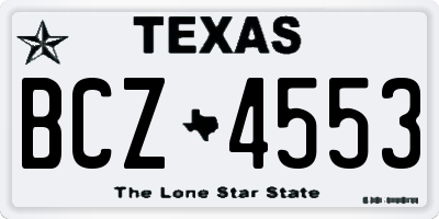 TX license plate BCZ4553
