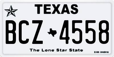 TX license plate BCZ4558