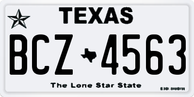TX license plate BCZ4563