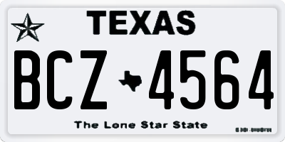 TX license plate BCZ4564