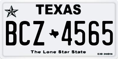 TX license plate BCZ4565