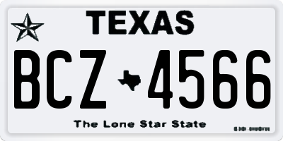 TX license plate BCZ4566