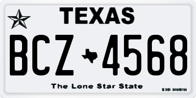 TX license plate BCZ4568