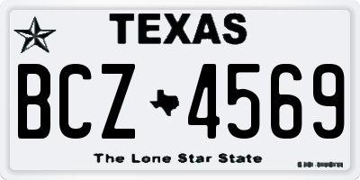 TX license plate BCZ4569