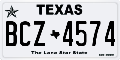TX license plate BCZ4574