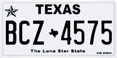 TX license plate BCZ4575