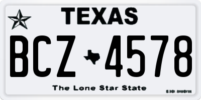 TX license plate BCZ4578