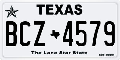 TX license plate BCZ4579