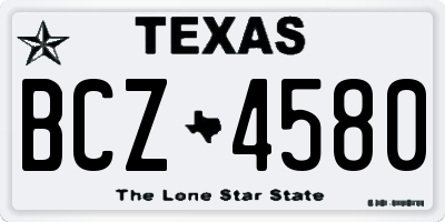 TX license plate BCZ4580