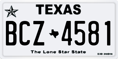 TX license plate BCZ4581