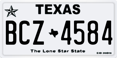 TX license plate BCZ4584