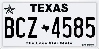 TX license plate BCZ4585