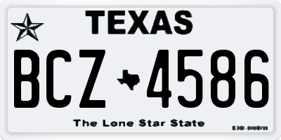 TX license plate BCZ4586