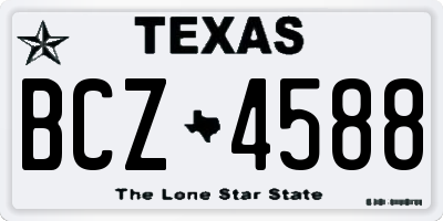TX license plate BCZ4588