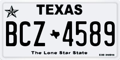 TX license plate BCZ4589