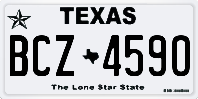 TX license plate BCZ4590