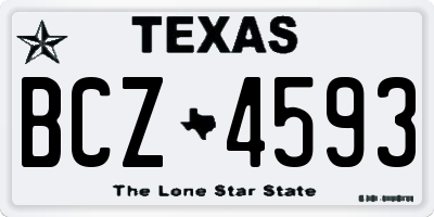 TX license plate BCZ4593