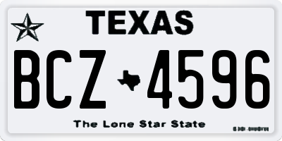 TX license plate BCZ4596