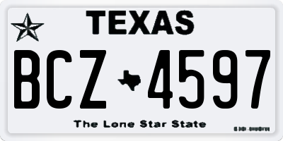 TX license plate BCZ4597